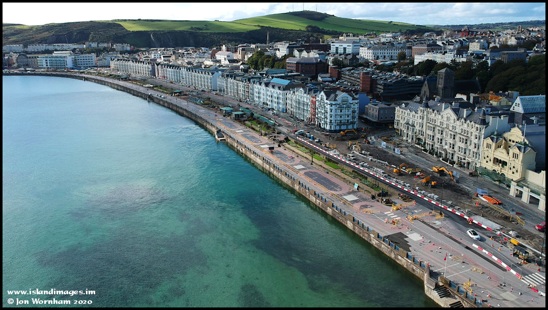 Aerial view of Douglas Promenade, Isle of Man 1/10/20